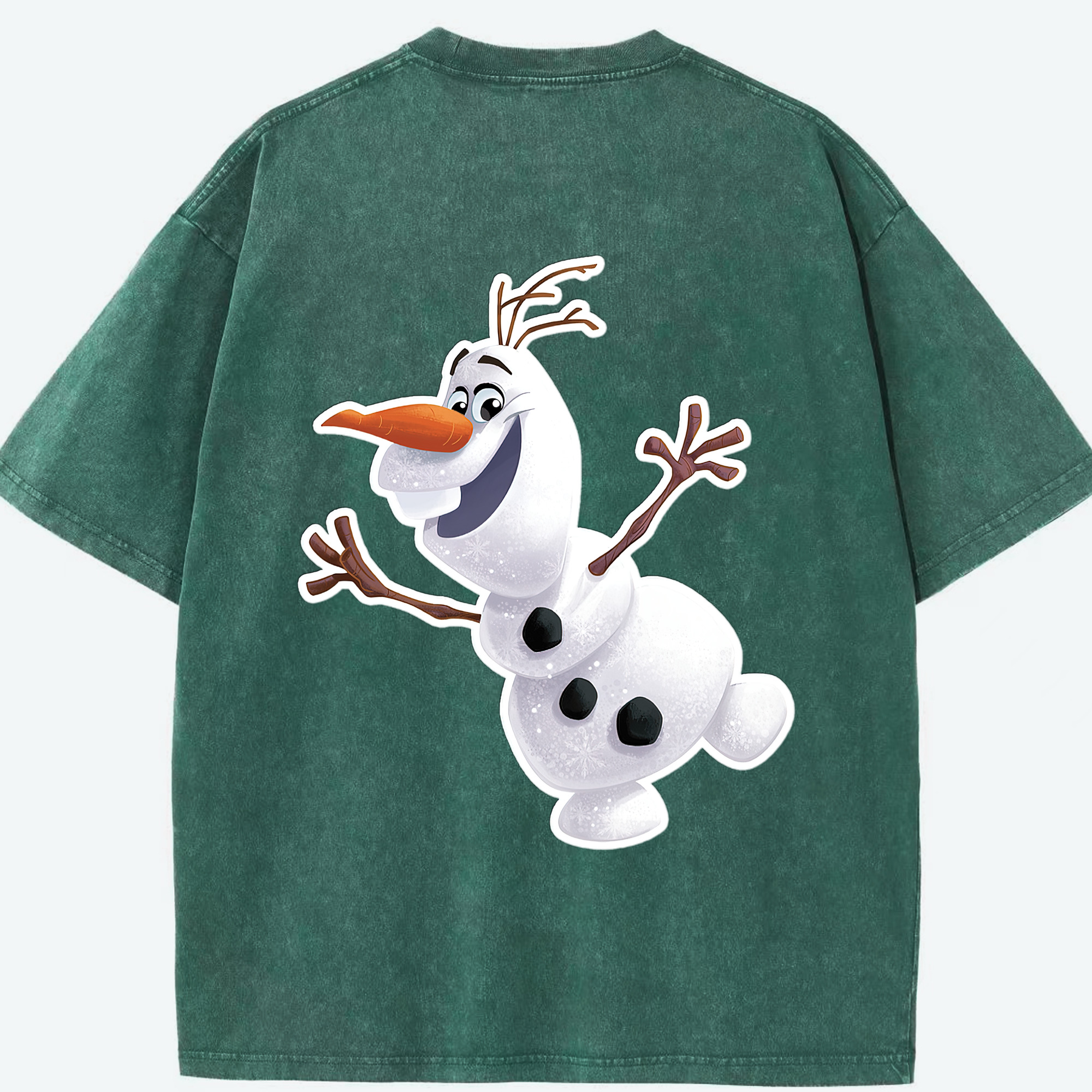 （画像用） アナと雪の女王 アンナ エルサ Frozen Anna Elsa 綿100% ヴィンテージ風 半袖Tシャツ（背面プリント）